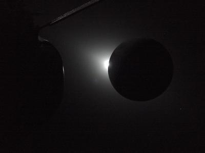 Orion with backlit Moon through the window
